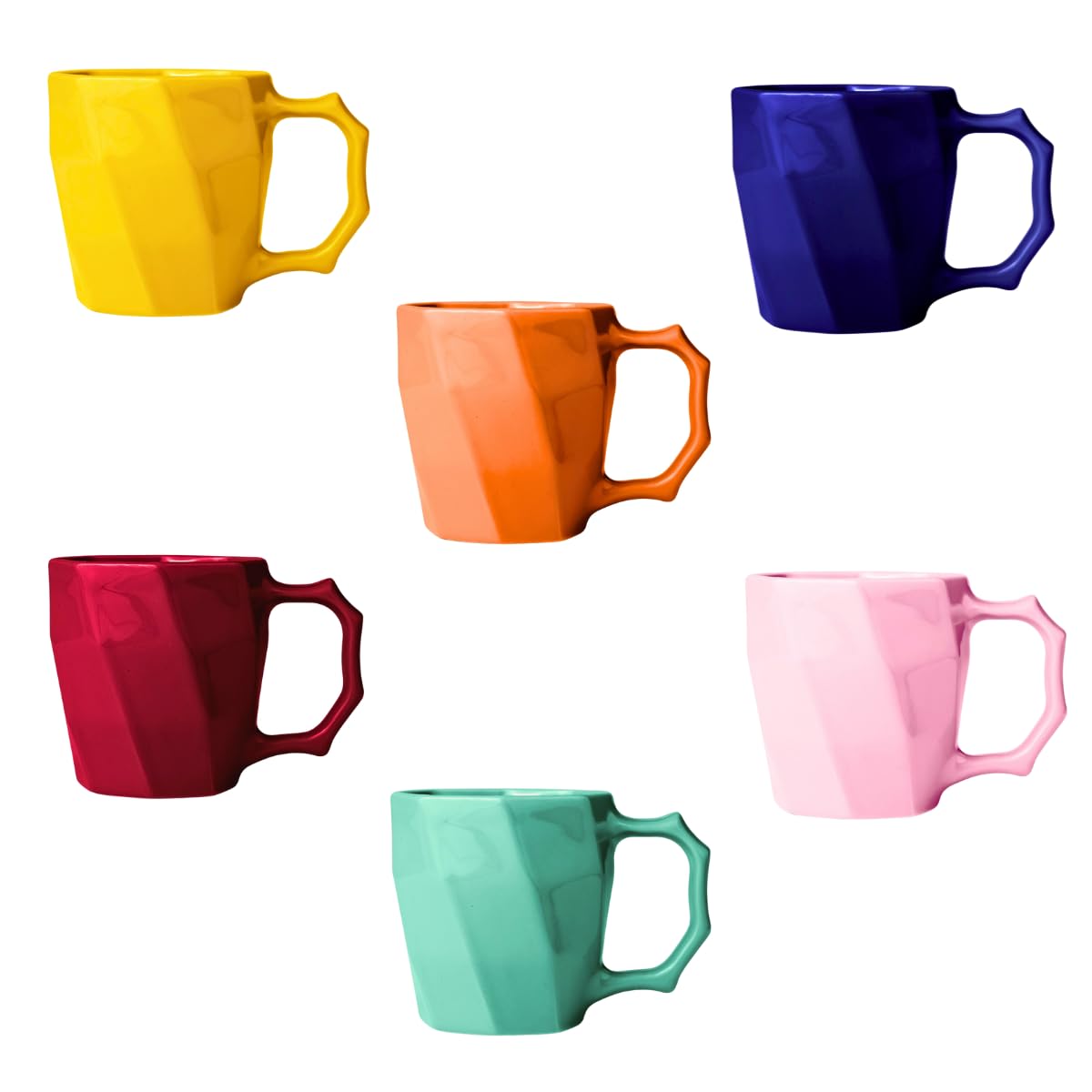 Jogo de Xícaras de Café Cerâmica Louça 120 ml Cores Variadas Kit 6 unidades