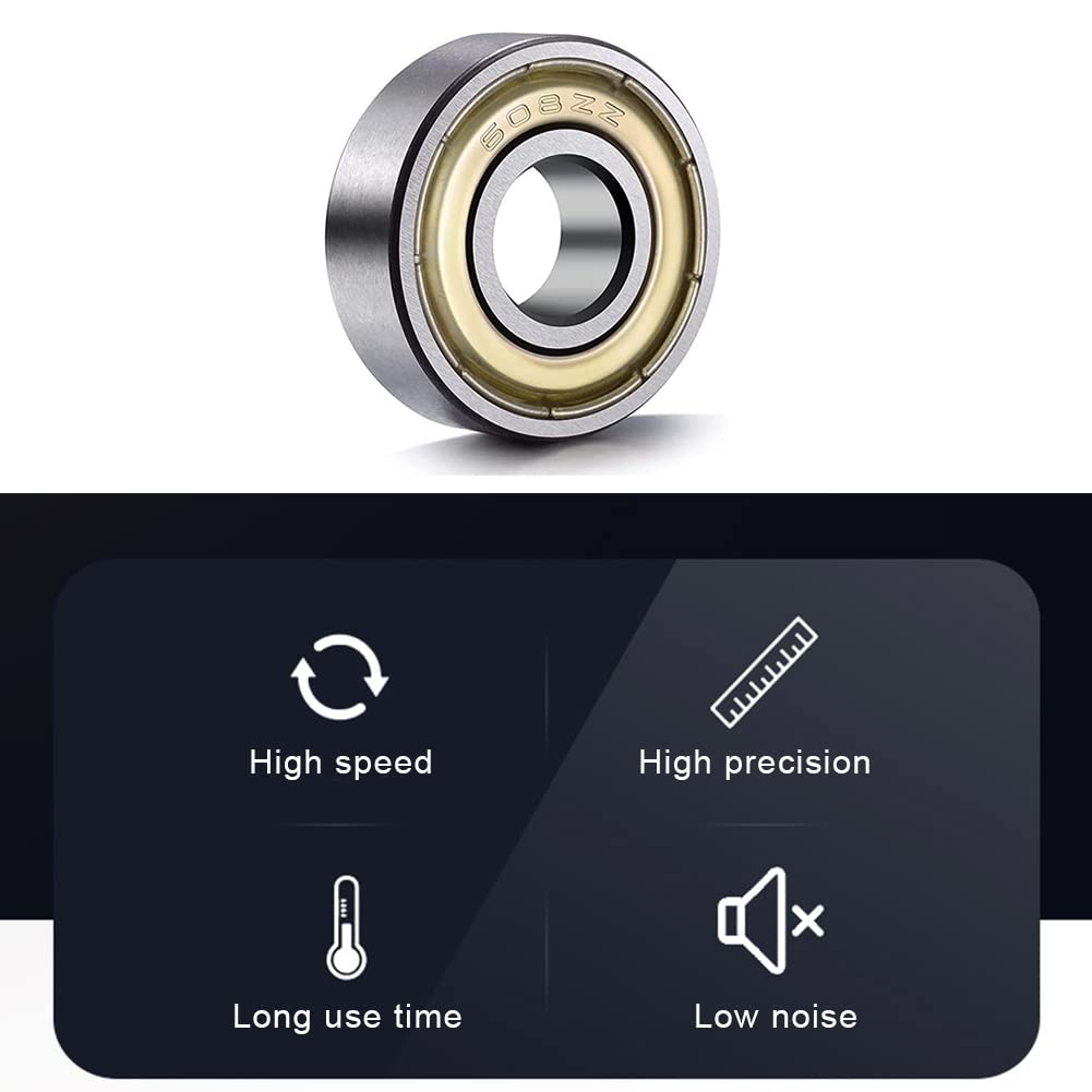 50 Stück 608zz Skateboard-Kugellager - Doppelt Geschirmt Für Skateboards, Roller & Inline Skates