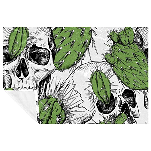 Couverture canapé anti-froid douce motif crâne lit 150x100