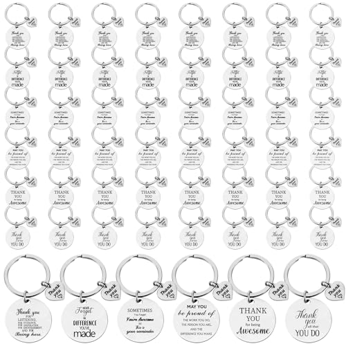 Equsion 48 Pcs Christmas Employee Appreciation Keychain Gifts Teacher Appreciation