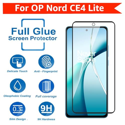 Image of DARKFIT Tempered Glass Premium Screen Protector Compatible for OnePlus Nord CE4 Lite | Edge to Edge Coverage with Easy Installation Kit | Scratch Resistance | HD Clear Glass (Black Border) | Pack of 1