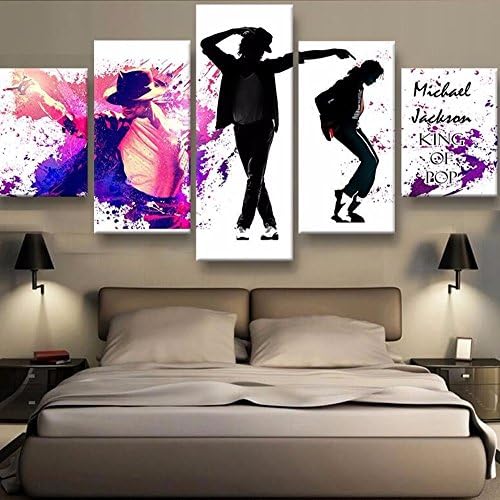 Epikkanvas Empowered Living™ – 5PCS Framed Michael Jackson Artwork – Dance Moves Mr Jackson Inspirational Canvas for Office & Home Wall Decor (Large: 30x50cm x2pcs+30x70cm x2pcs+30x80cm x1pc)