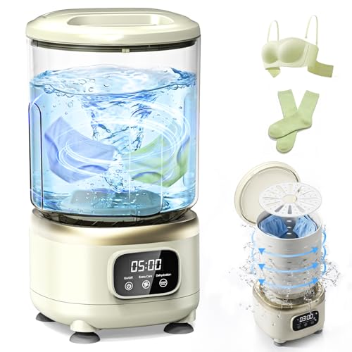 2L Mini Washing Machine, Portable Underwear Washer with 3 Modes (5-Min Wash, 5-Min Rinse, 3-Min Spin), Leakproof & Detachable Design, Drain Hose, Deep Cleaning for Underwear, Socks & Baby Items