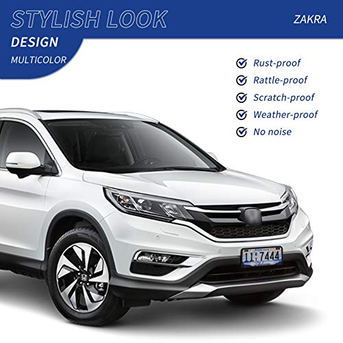 Zakra License Plate Frames,2 Pack Silicone License Plate Frames,Premium Silicone Material, Rust-Proof,Rattle-Proof,Weather-Proof.(Black) #TOP4