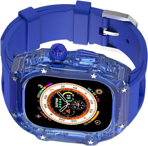 Bracelet Apple Watch transparent effet agate en résine PC et silicone souple