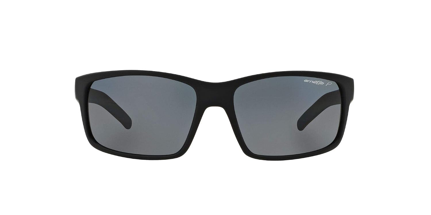 Arnette Men's Fastball Polarized Rectangular Sunglasses, Fuzzy Black, 62 mm