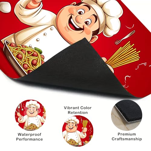 Image of Nuxovilar Stove Top Cover for Electric Stove 20.4 x 28.3 Inch, Gourmet Chef with Red Background Glass Stoves Covers for Gas Stoves Top Cooktop Protector Heat Resistant Range Ceramic