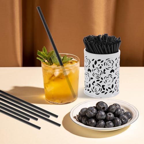 500 pitillos negros de plástico de 13 cm desechables miniatura 4