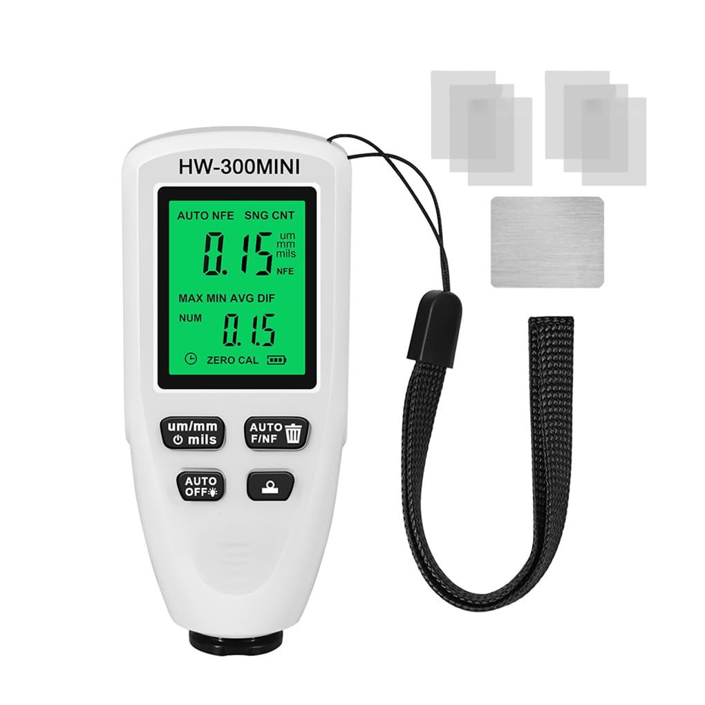 Misuratore del tester del misuratore di spessore dispositivo di ispezione della vernice Misurazione della pittura pellicole per automobili LCD ad precisione portatile, Bianco
