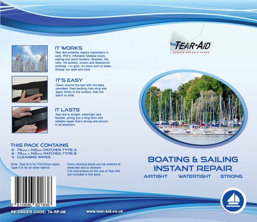 Tear Aid Tape - Boating and Sailing Repair Kit - Type A & B - Strips