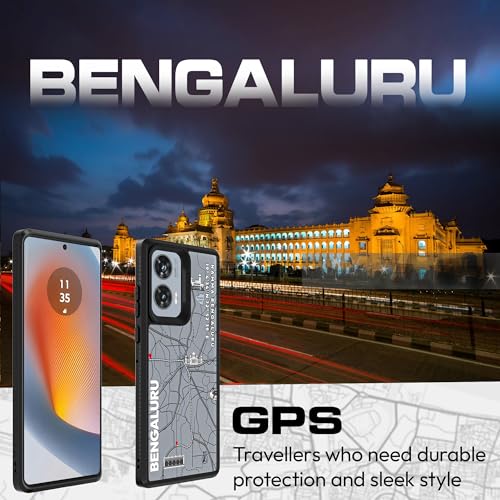 Image of KAPAVER GPS Edition Back Cover Case Compatible for Motorola Edge 50 Fusion /Motorola G85 5G / Motorola G96 5G (Bengaluru-Black) (PC + TPU)