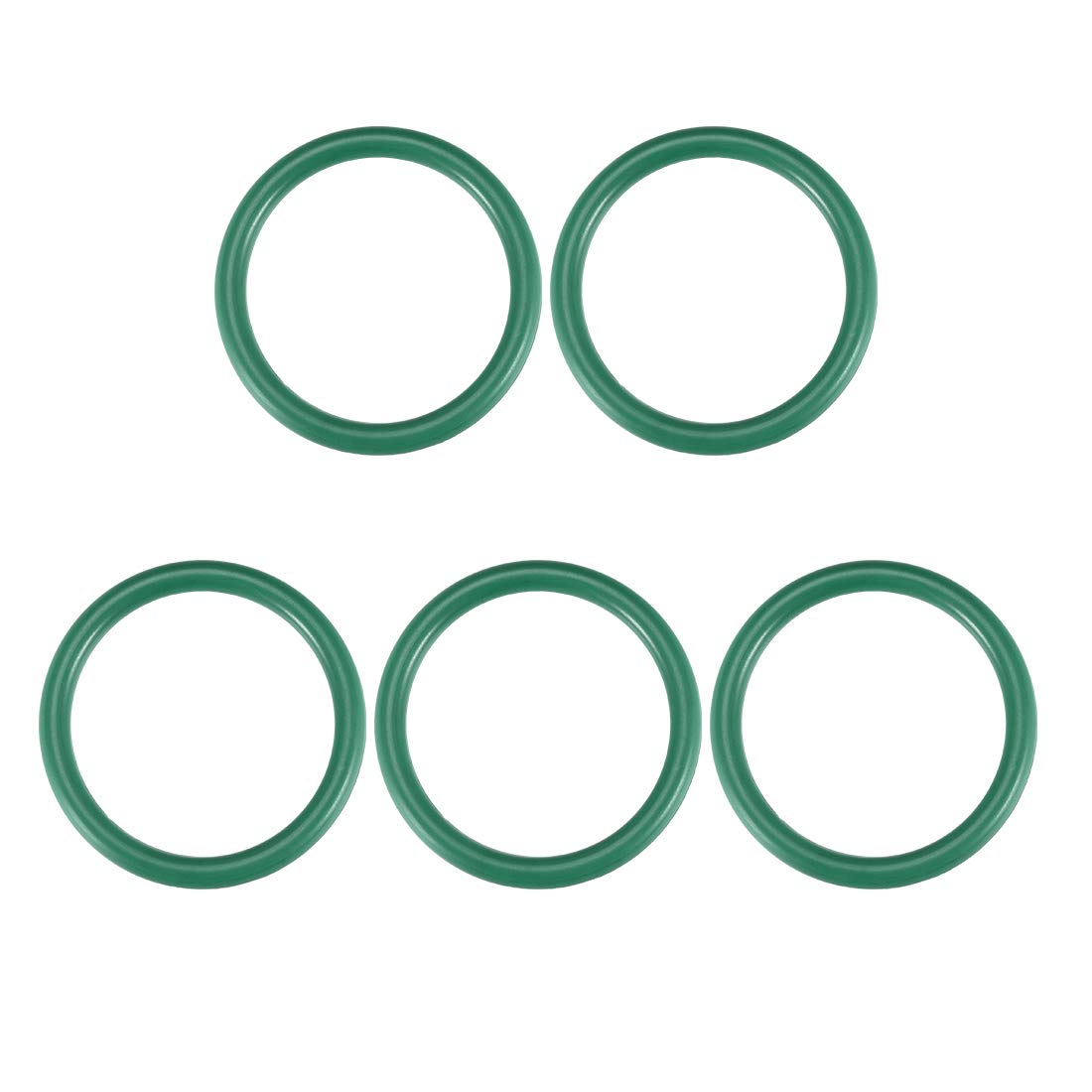 uxcell Fluorine Rubber O-Rings, 32mm OD 25mm ID 3.5mm Width FKM Seal Gasket for Machinery Plumbing, Green, Pack of 5