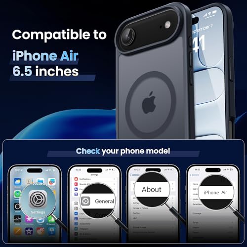 Image of CACOE Magnetic Case for iPhone Air 6.5 inch, Matte Black