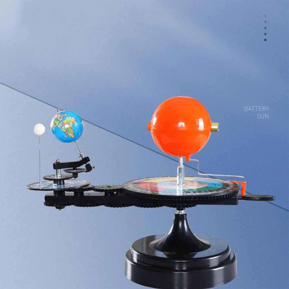 Modelo De Tres Esferas Sol Tierra Luna Con Manivela Demostrador Orbital Sistema Solar Para Fases Lunares Alternancia DíA-Noche Y Estaciones Material DidáCtico Para Clases GeografíA Escolar