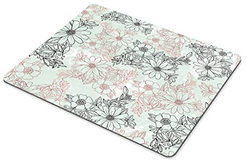 Mouse Pad,Mint Black Rose Golden Flower Mouse Pad Rectangle Non-Slip Rubber Mousepad Office Accessories Desk Decor Mouse Pads For Computers Laptop #TOP1