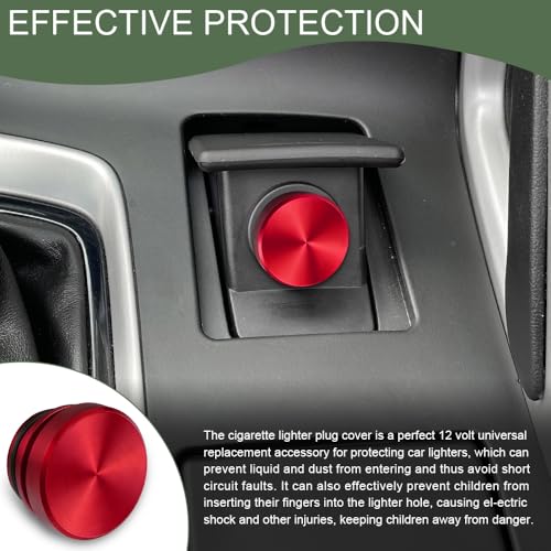 Image of Car Cigarette Lighter Plug Cover, Car Cigarette Lighter Dustproof Cap, Waterproof Cigarette Lighter Socket Cap, Universal Aluminum Alloy Lighter Cover for Cars, Boats, SUVs, Trucks