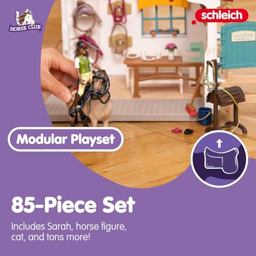 Image of Schleich Horse Club - 85Pc Tack Room Extension Playset - Kids 5+ | 42591