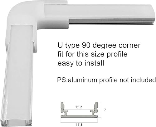 Miniatura 3 de Conectores de canal LED HAMRVL Kit de esquina para tiras de luz LED 45X45 Conectores de 90 grados adecuados para difusor de luz LED de canal en U