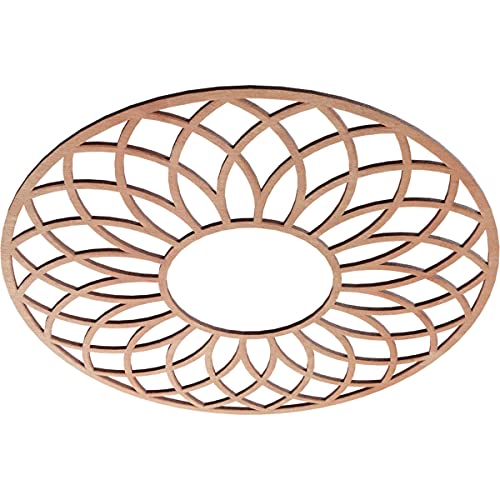 Image of Ekena Millwork 24 inchOD x 8 1 /4 inchID x 3 /8 inchT Cannes Wood Fretwork Pierced Ceiling Medallion, Cherry