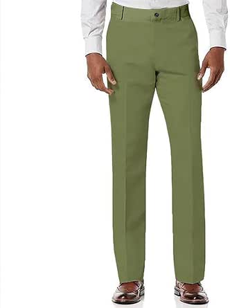 Amazon.com: Mens Golf Linen Pants Stretch Work Dress Pants Classic Fit ...