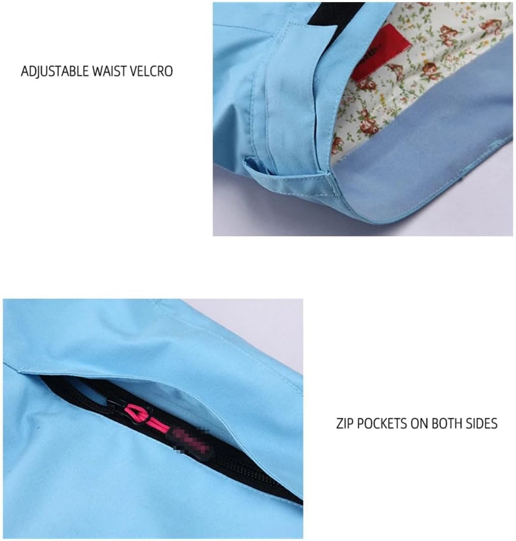 Insulated Snow Pants for Women, Outdoor Hiking Ski Pants, Thickened Snowboard Zipper Bottom Leg Pants