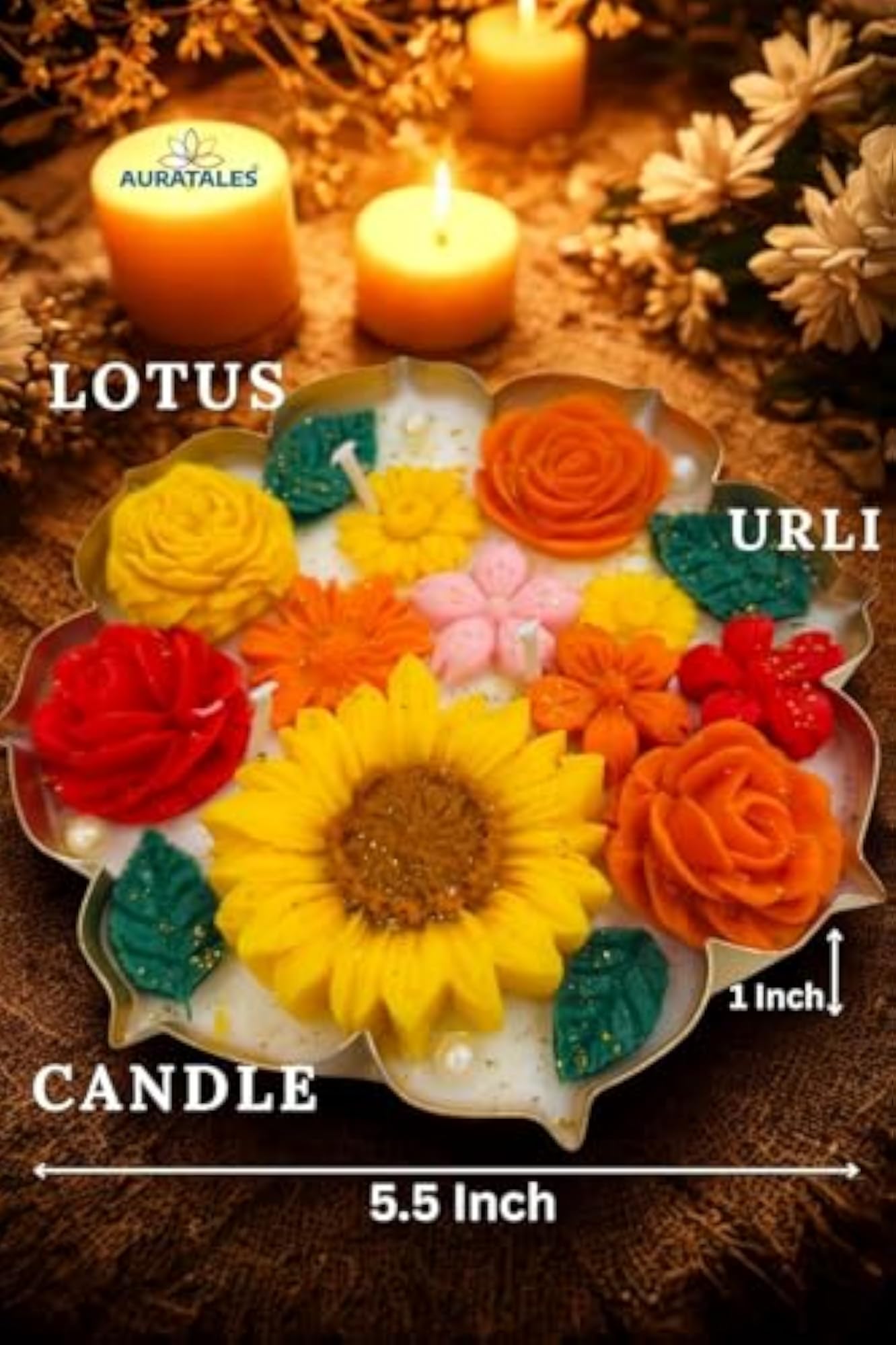 Lotus Urli Candle - Oudh Rose Saffron, Pack of 2