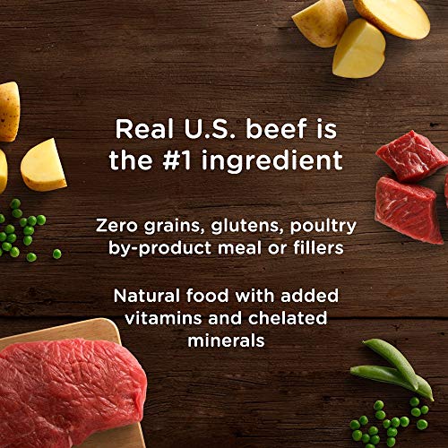 Rachael Ray Nutrish Zero Grain Natural Dry Dog Food, Beef, Potato & Bison Recipe, 22 Pounds, Grain Free