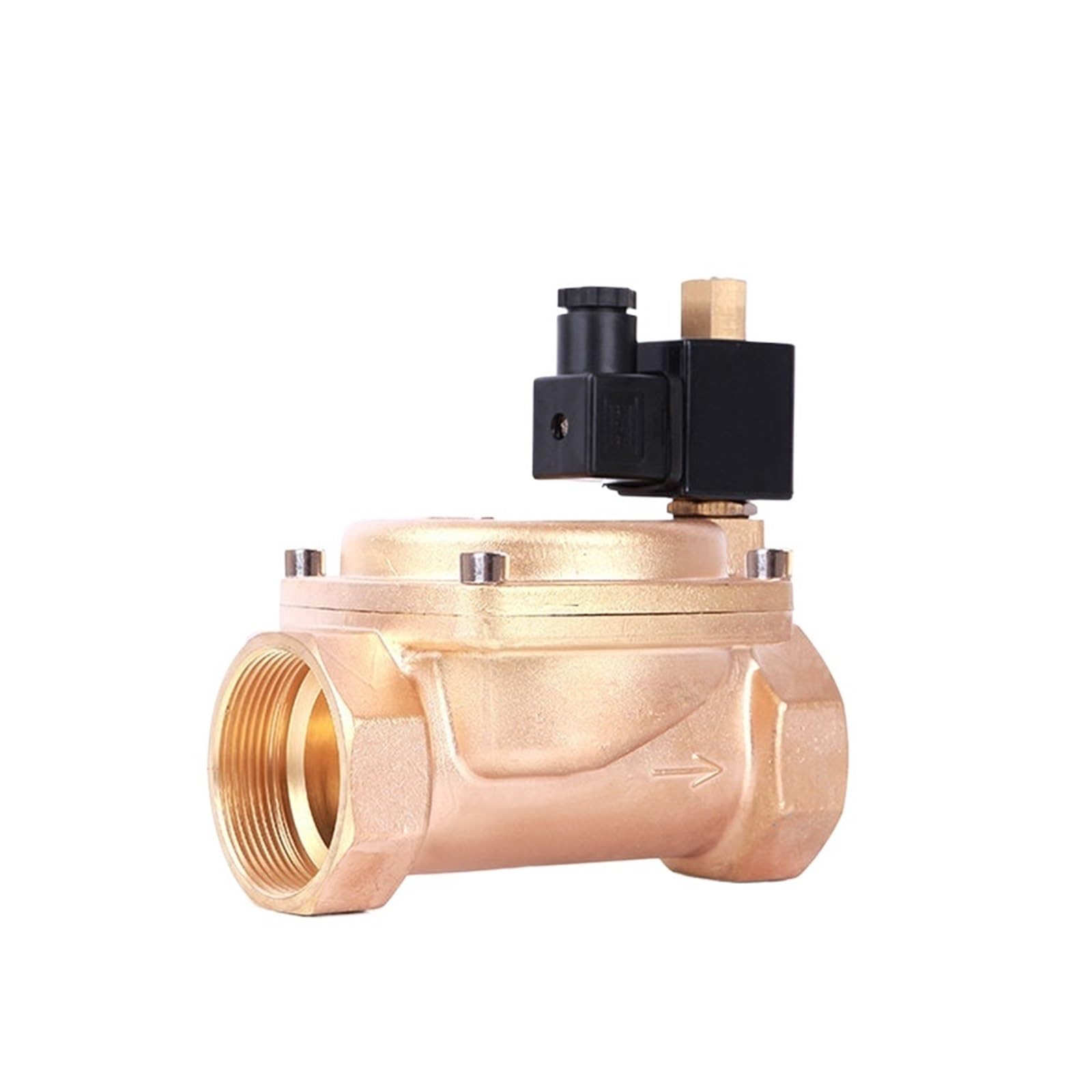 IEUMJNAT 2 Way inch Brass Direct Acting Solenoid Valves Water 12v 110v 24v DN50 Normally Open 16bar(BSP-24VAC-80DEGREE)