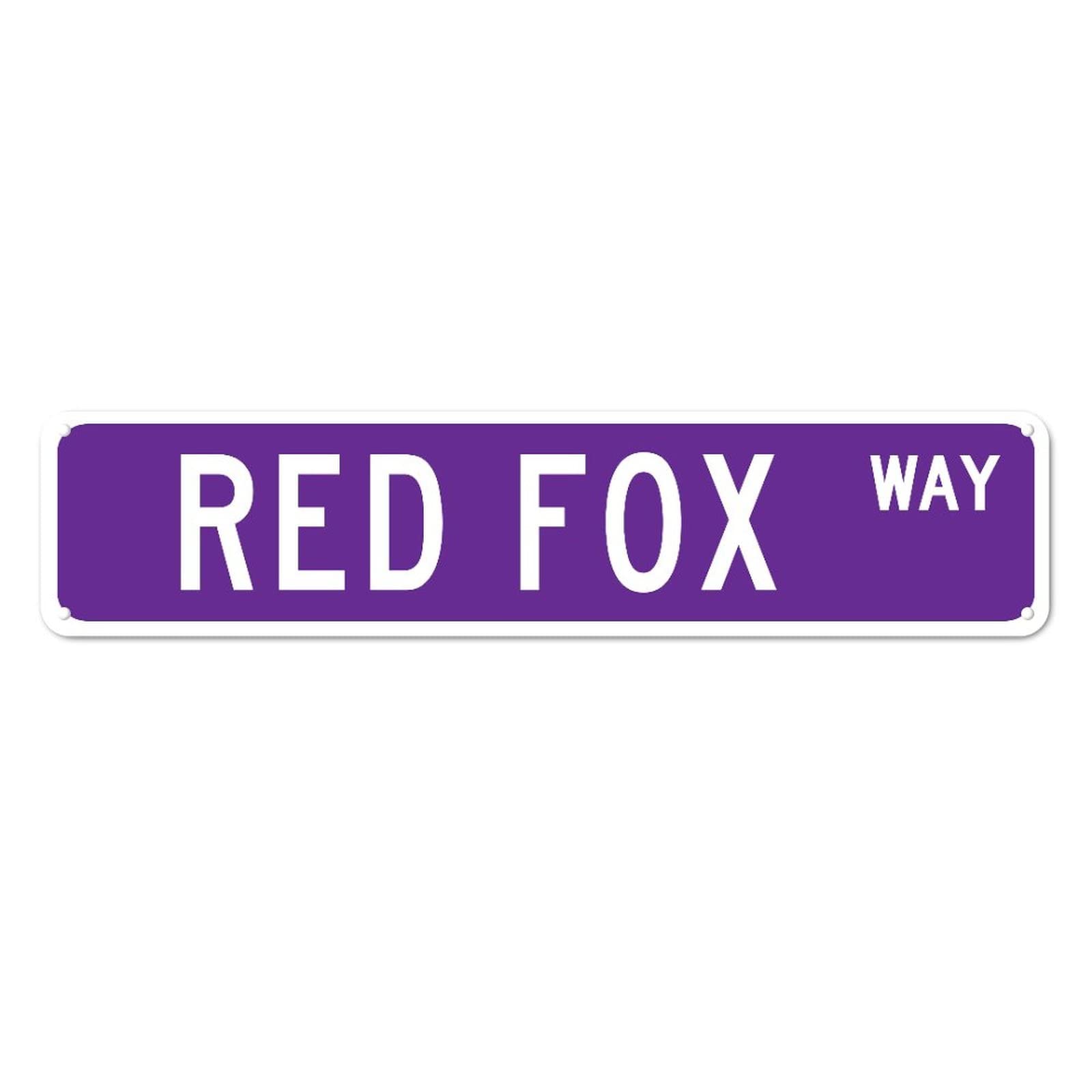 DTHNKL Metal Sign Red Fox Way Vintage Retro Tin Art Plaque Aluminum for Home Kitchen Pub Club Wall Yard Decor 4x16 Inch
