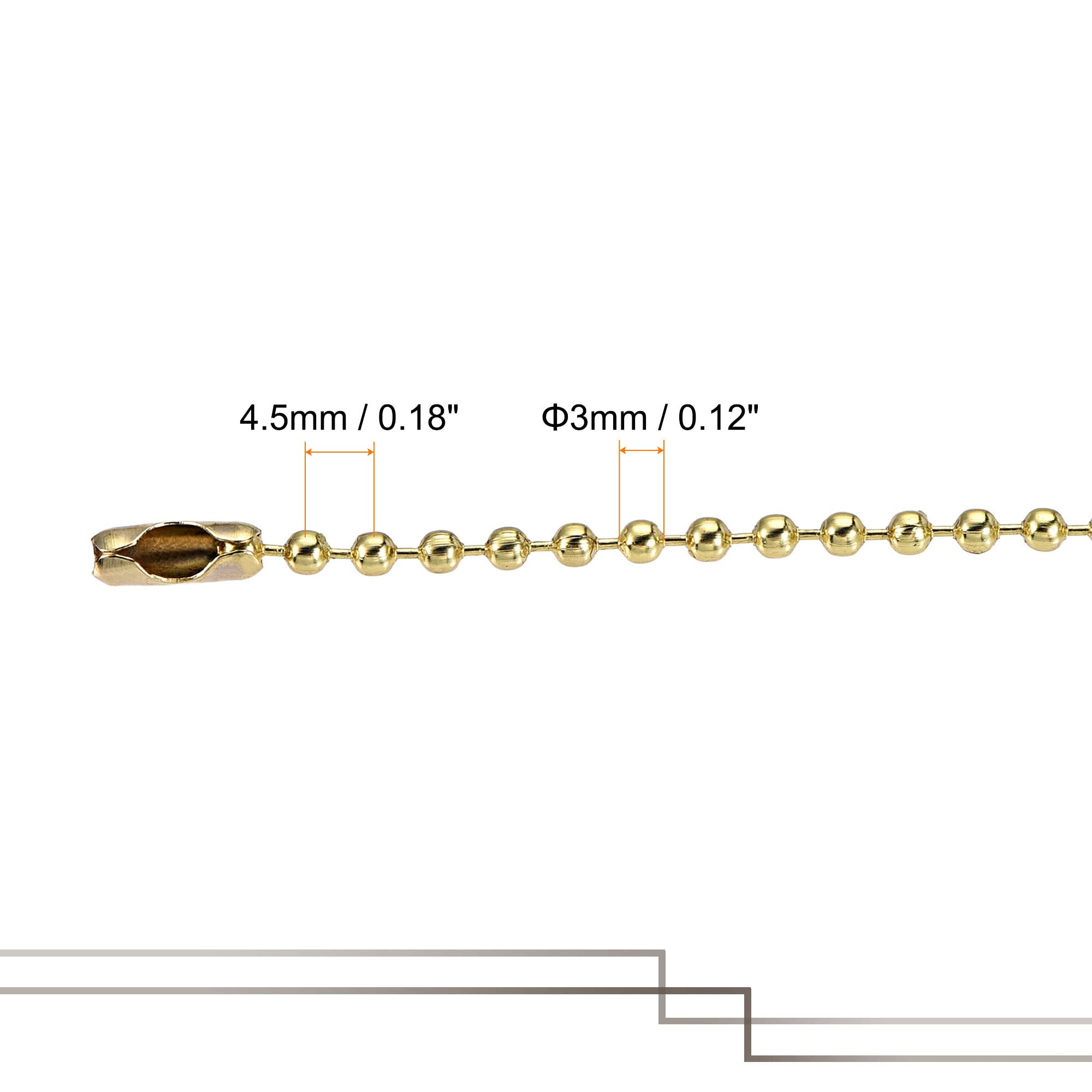 MECCANIXITY Pull Chain Extension - 118 Inch (300cm) Long, 0.12" Dia. Black Beaded Ball Chain With Connectors - View #10