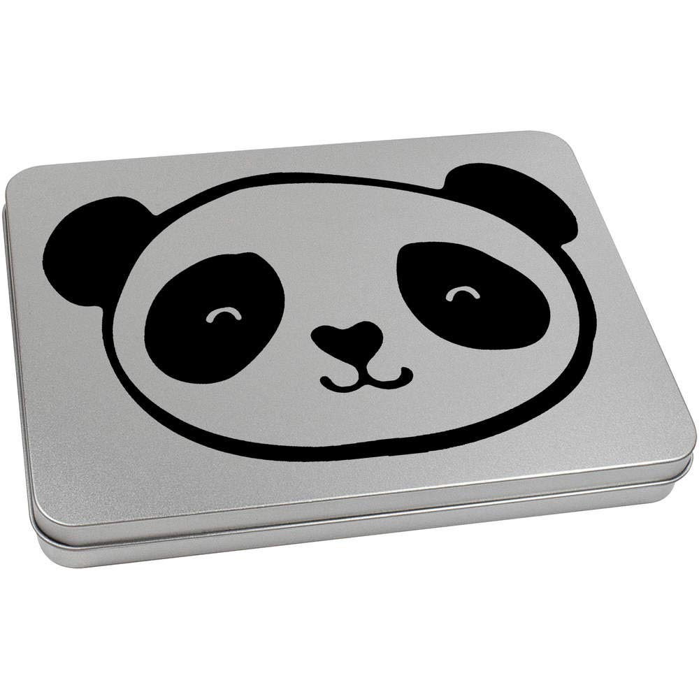 Azeeda 220mm 'Panda Head' Metal Hinged Tin/Storage Box (TT00120842)