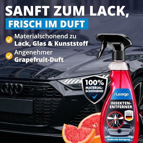 LICARGO Insektenentferner Auto 750ml – Insektenreiniger löst hartnäckige Insektenreste, Vogelkot, Baumharz… – Ansicht 4