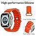 Ycysh 4 Pack Ocean Band Compatiable with Apple Watch Ultra 2 Band 49mm,Women Men Sport Outdoor Silicone Strap for iWatch Series Ultra 2/1,Black/Orange/Midnight/Yellow