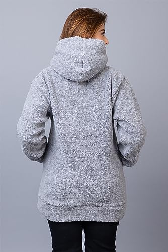 Image of Wear lusso Women Wool Blend Hooded Neck Sweatshirt with Hoodies | Full Sleeves Women's Winter Wear | Warm & Stylish Hoodie