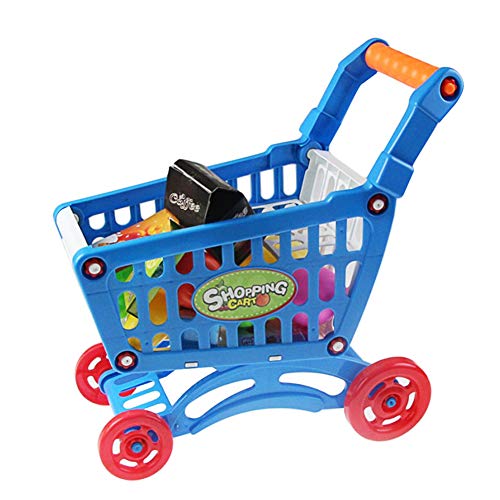 Liummrcy 1 Set Lernspielzeug Einkaufswagen Kinder Supermarkt Mini Einkaufswagen mit vollem Lebensmittel Lebensmittel… – Bild 4