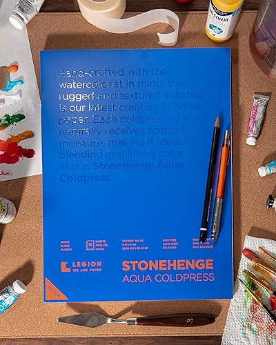 Papel Stonehenge Aqua Block SQCWH77 un bloc de algodón blanco 140lb duradero 3
