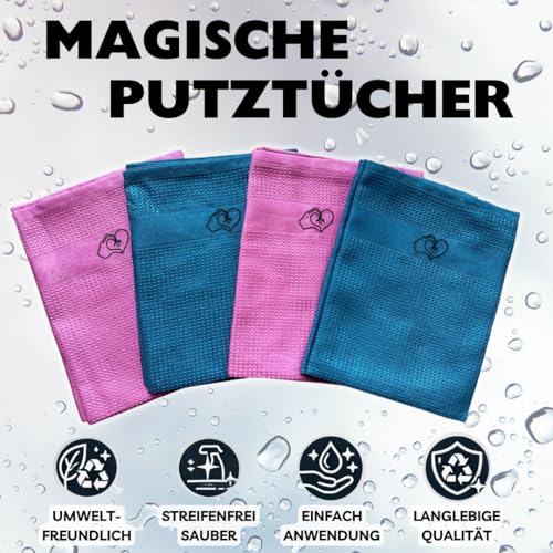 Keekee Keeks 4 magische Reinigungstücher - streifenfreie Flächen ohne Reinigungsmittel