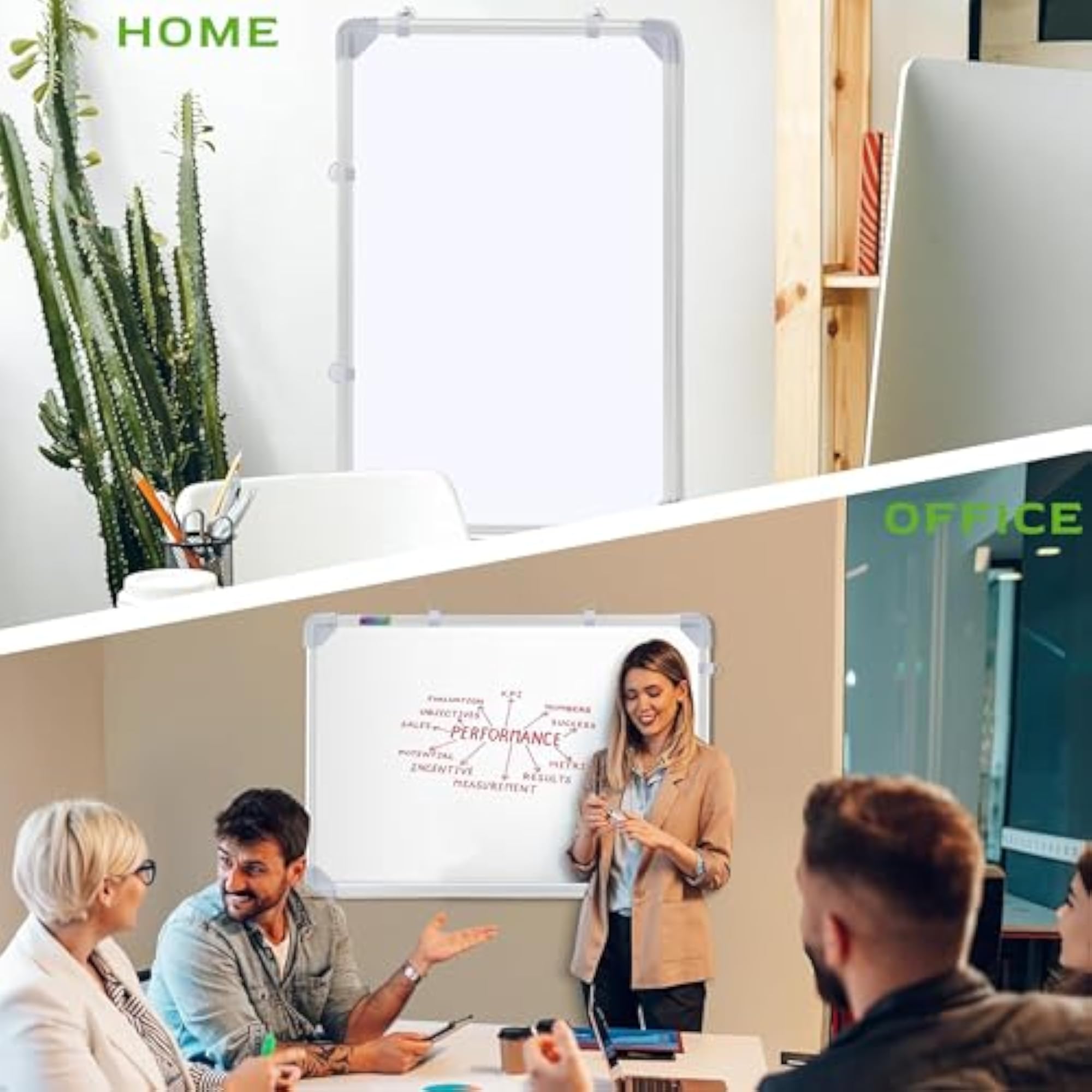 Double-Sided Board and Chalkboard Combo 2x3 Feet
