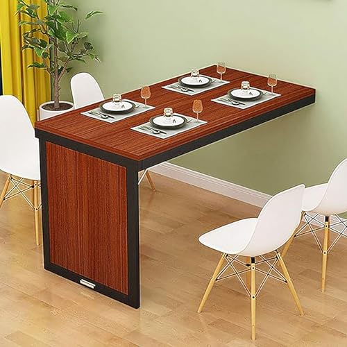 Mesa de comedor plegable montada en la pared, ahorra espacio, mesa de pared plegable para oficina en casa moderna, escritorio, color marrón (80 x 50 x 74,9 cm)