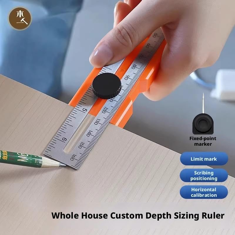 Adjustable Positioning Marking Protractor Tool,Adjustable Knob Multi-Angle Foldable Depth Measuring Ruler,Spirit Level Gauge Ruler Angle Finder, Precise Leveling & Marking Tool for Woodworking (A) - Image 5