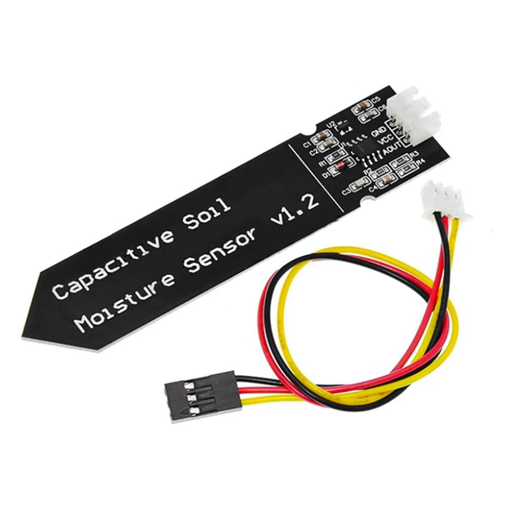 rirue Monitoring Capacitive Soil Moisture Sensor Module,for Garden Plants- Ideal for Automatic Plant Irrigation Systems