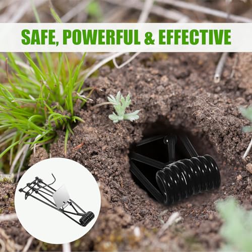 8 Pack Mole Gopher Trap Outdoor Metal Tactical Rat Vole Traps Outdoor Reusable Gopher Killer Keep Moles Out of Yard Lawn Garden, Black by JahyElec - Image 5