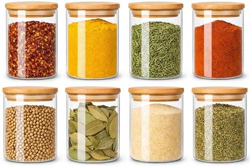 Kit 08 Potes Herméticos de Mantimentos 200ml Pote Redondo de Vidr...