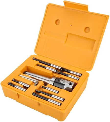 Juego de cabezales de mandrinado para proceso de torno CNC MT4-M16 adaptador de eje + cabezal de perforación de 1.969 in + 9 barras de perforación +