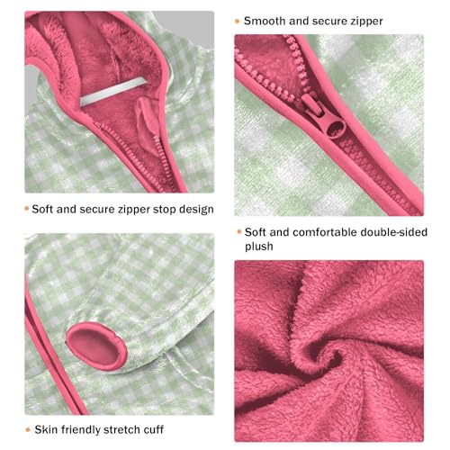 GuoChe Buffalo Plaid Green Toddler Sherpa Jacket3