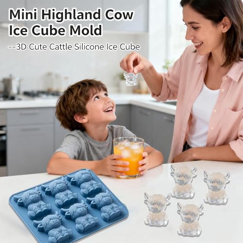 Molde para cubitos de hielo silicona vaca 3D KPOAPERA miniatura 2