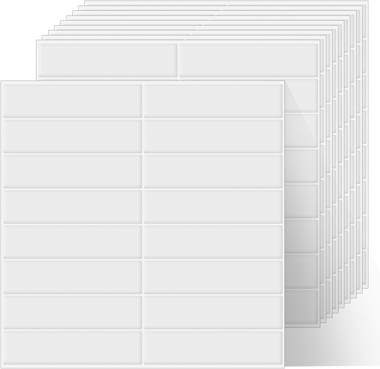 ANNTIM 10PCS Peel And Stick Wall Tiles, White Self Adhesive Wall Tiles