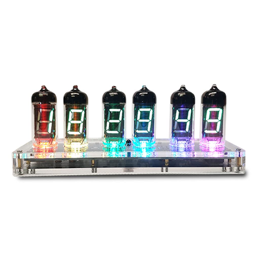 Horloge à Tube Lumineux, 7 Couleurs créatives à LED, Couleur réglable avec télécommande, Ornements de Table pour décoration Artistique, Chambre à Coucher, Bureau à Domicile