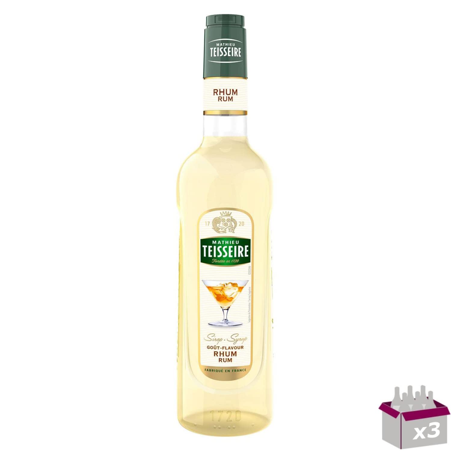 Lot de 3 - TEISSEIRE - Sirop Rhum - 70cL