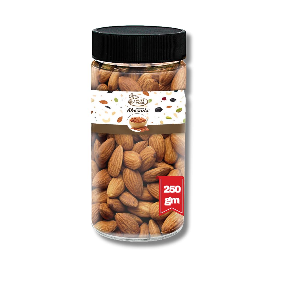 NUTS VAKIL Premium Californian Almonds | Natural Crunchy Badam | Supreme, Whole, Raw, Natural, Unsalted, Unroasted Nuts, Rich in Protein | (250gm) (B0CK4SFH6C) Amazon Price History, Amazon Price Tracker